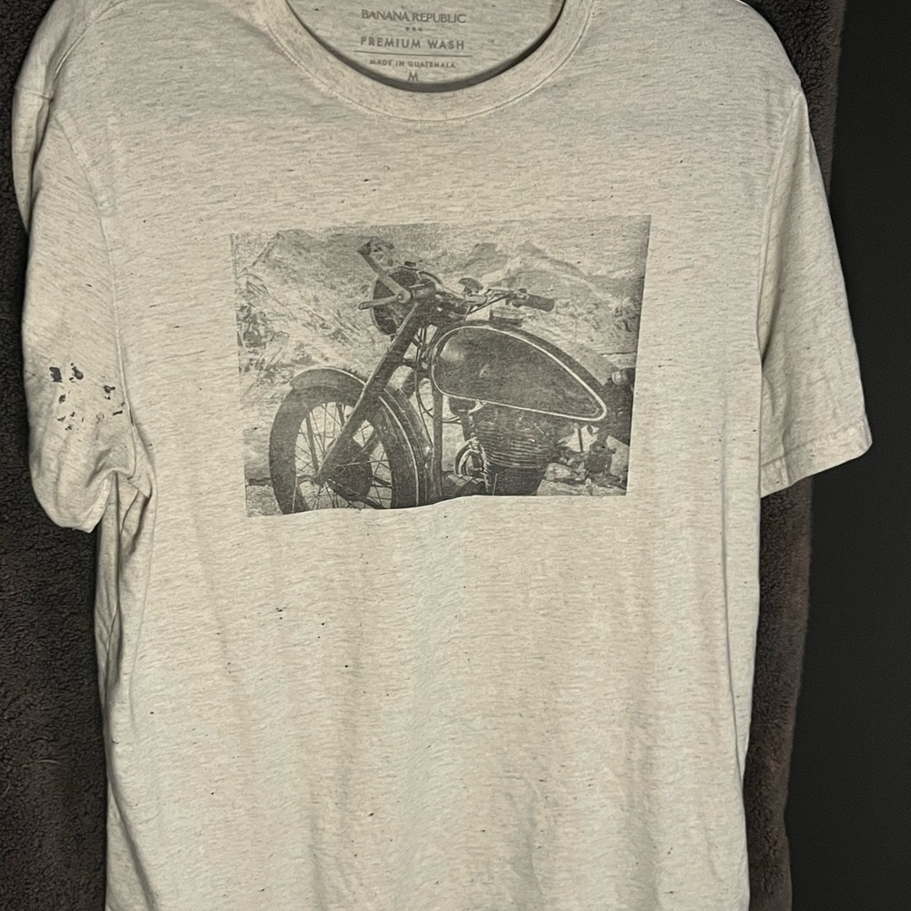 Banana Republic Light Gray Motorcycle Tee